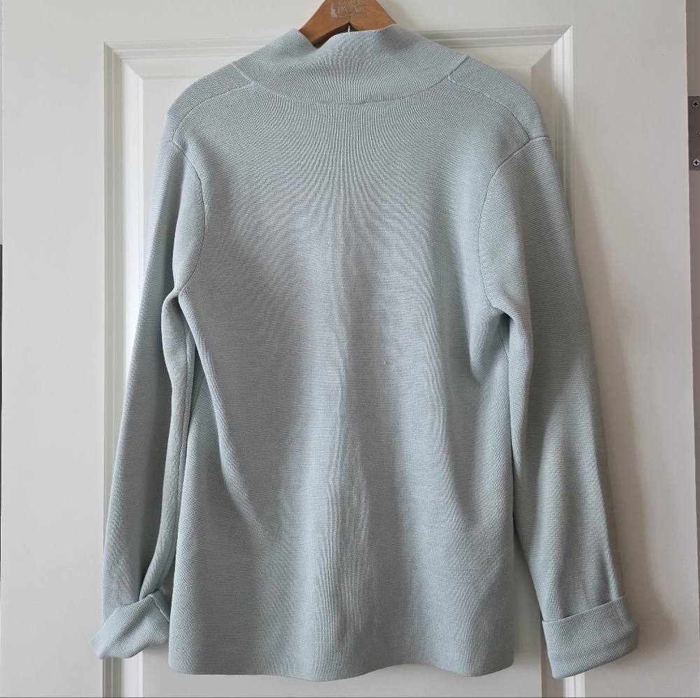 Eileen Fisher Silk Blend Cardigan Womens M Light Sea Green Preppy Coastal - Picture 7 of 12